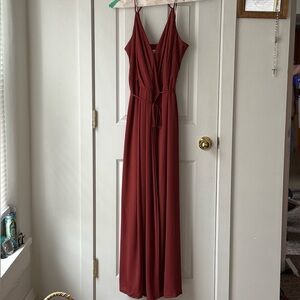 Davids Bridal Wrap Terracotta Bridesmde Dress.